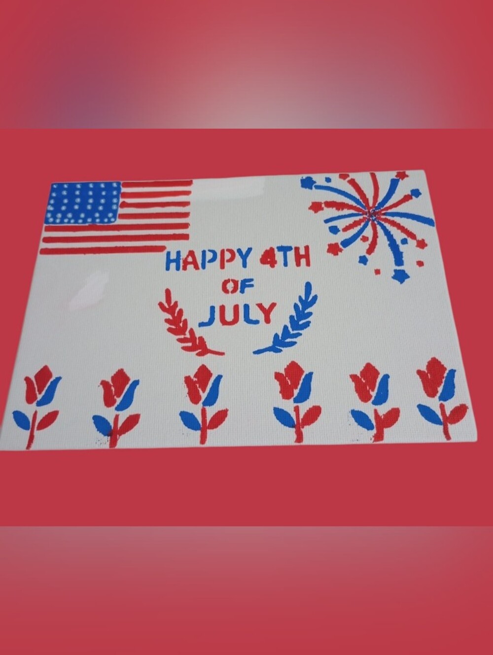 "Happy 4th Of July" 5X7 Canvas Art - Picture 2 of 2